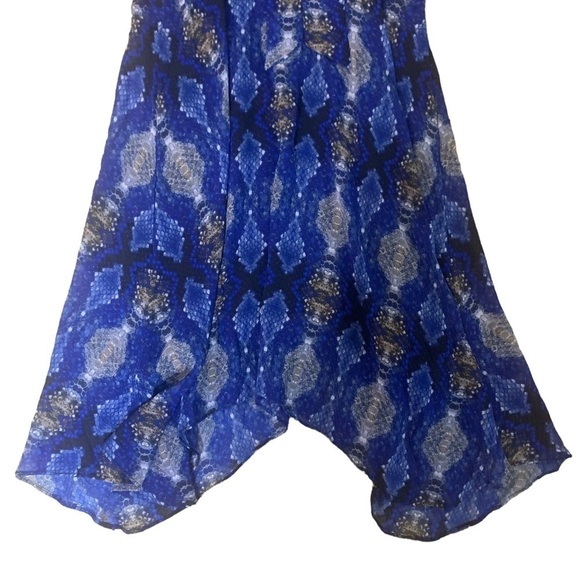 Calvin Klein New With Tags Blue Snakeskin-Print Belted Midi Dress Size 4 - Picture 9 of 15